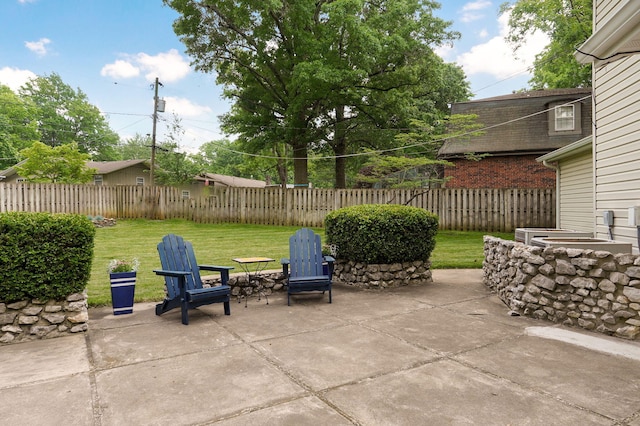 view of patio / terrace featuring a fenced backyard