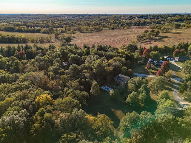 drone / aerial view with a forest view