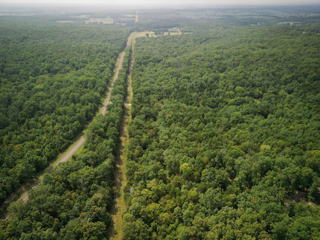 drone / aerial view with a forest view