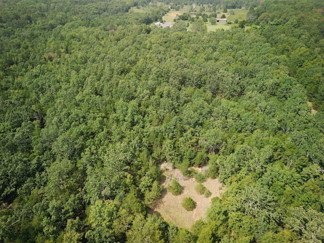 drone / aerial view featuring a view of trees