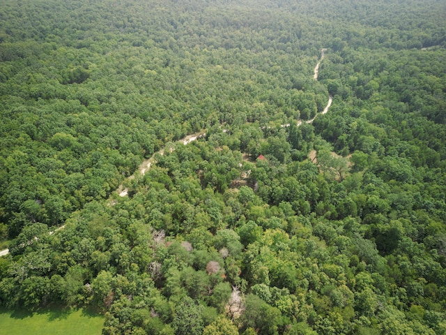 aerial view with a wooded view