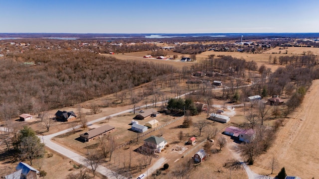 bird's eye view with a rural view