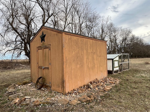 view of shed