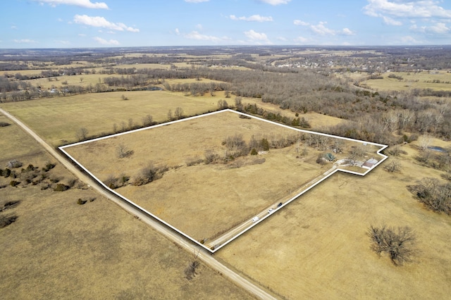 bird's eye view with a rural view