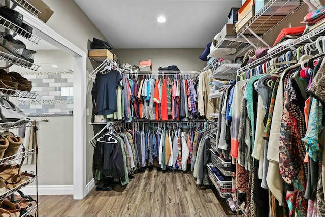 spacious closet featuring wood finished floors