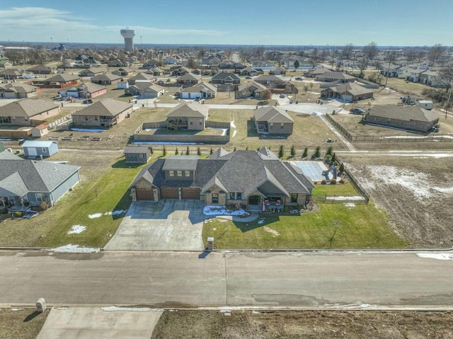 drone / aerial view with a residential view