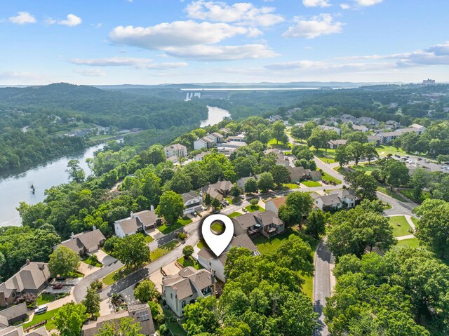185 Eagle Pointe Dr, Branson, MO 65616 - aerial perspective of suburban area with a nearby body of water