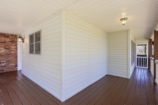 deck with a porch