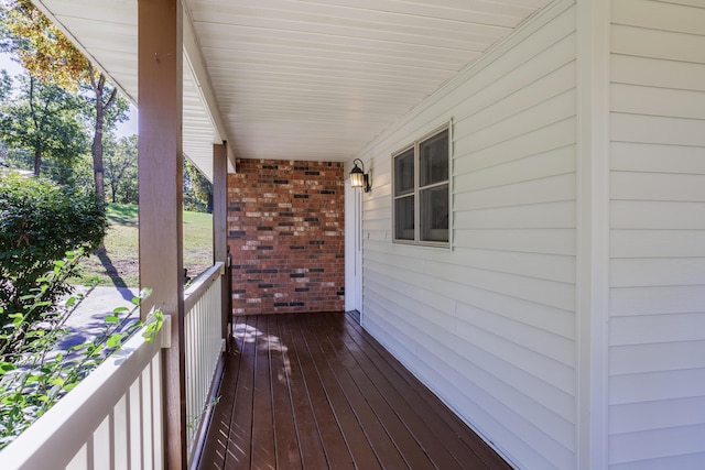 deck with covered porch