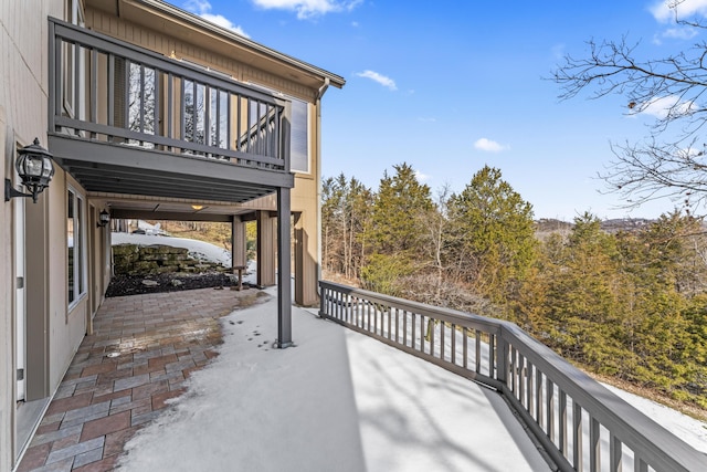 deck with a patio