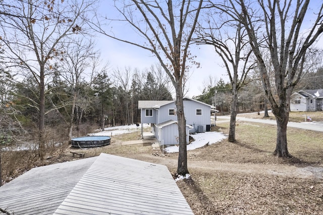 exterior space featuring a trampoline