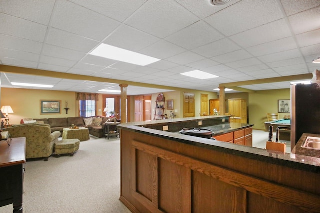 welcome area featuring decorative columns