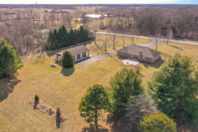 drone / aerial view with a rural view