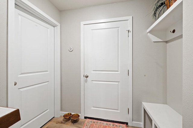 mudroom featuring wood finished floors