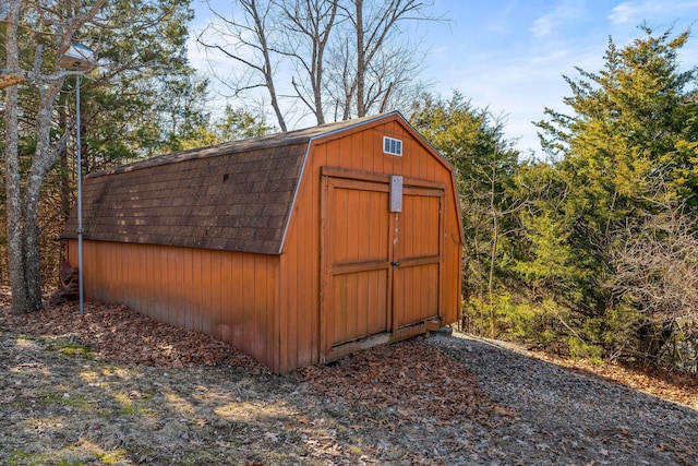 view of shed