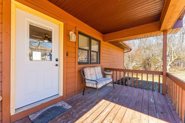 wooden deck with covered porch