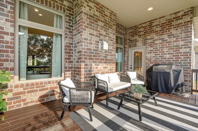 view of patio / terrace with covered porch and grilling area