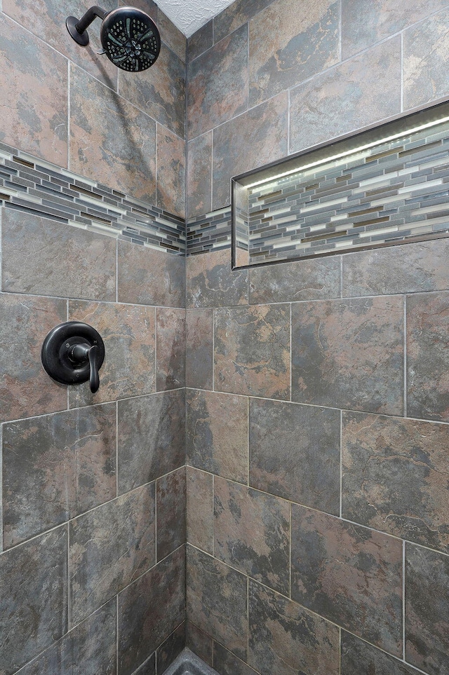 interior details with tiled shower