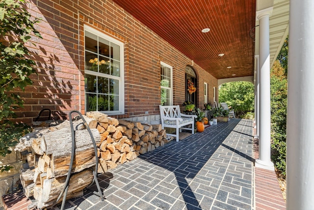 view of patio with covered porch