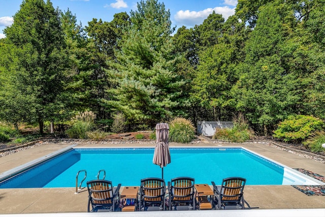 pool featuring a patio area