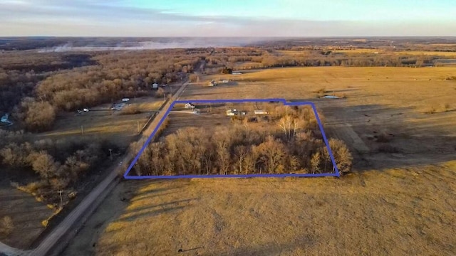 bird's eye view featuring a rural view