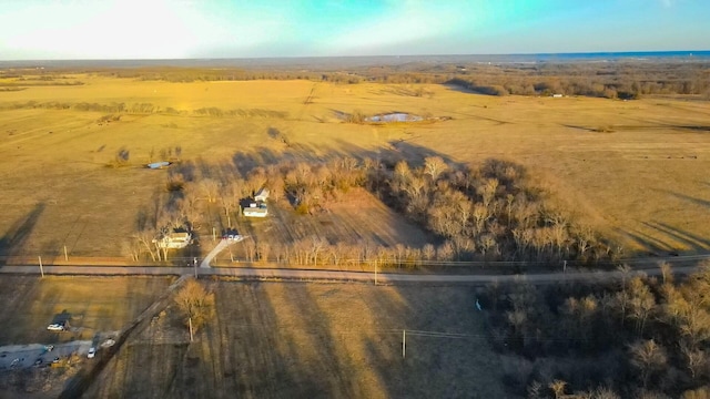 drone / aerial view with a rural view