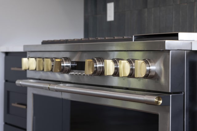 interior details featuring stainless steel stove