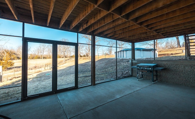 view of unfurnished sunroom