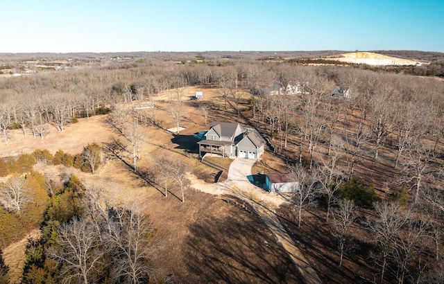 aerial view with a rural view