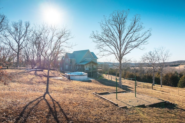 view of yard with fence