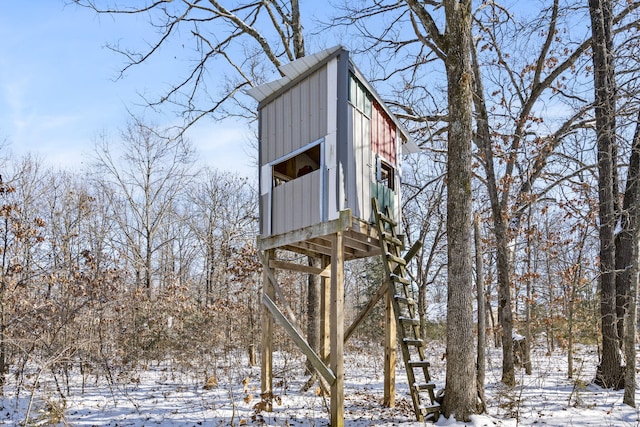 exterior details with board and batten siding