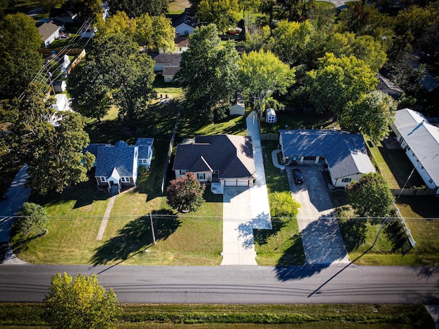 drone / aerial view with a residential view