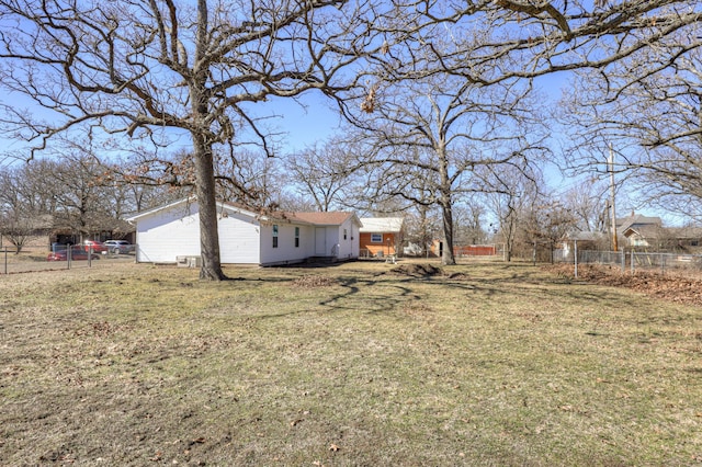 view of yard with fence