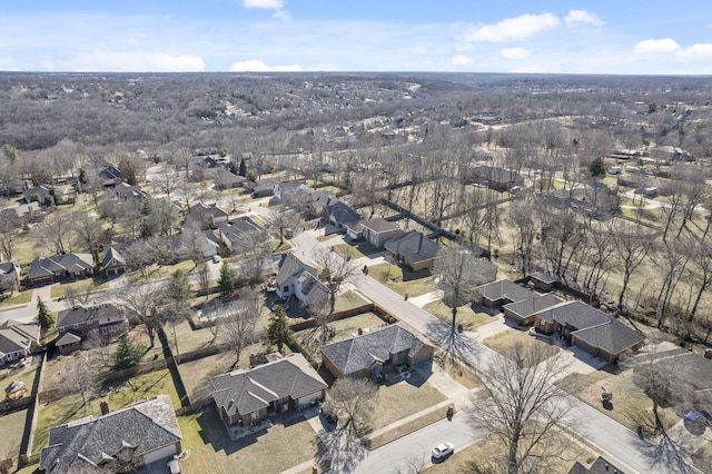 aerial view with a residential view