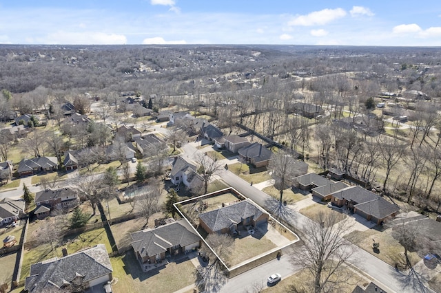 bird's eye view with a residential view