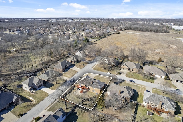 birds eye view of property featuring a residential view