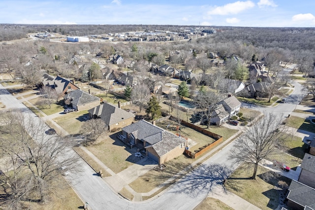 drone / aerial view with a residential view