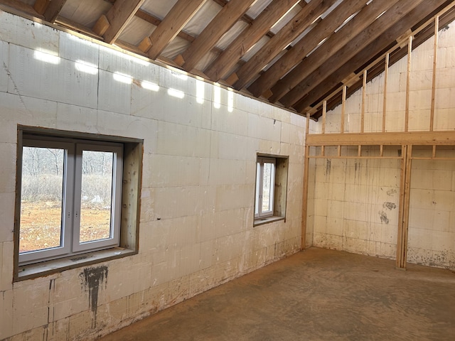 basement with a healthy amount of sunlight