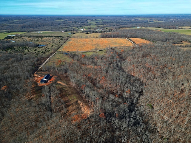 birds eye view of property with a rural view