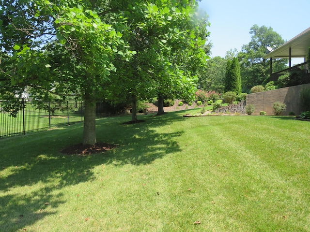 view of yard with fence