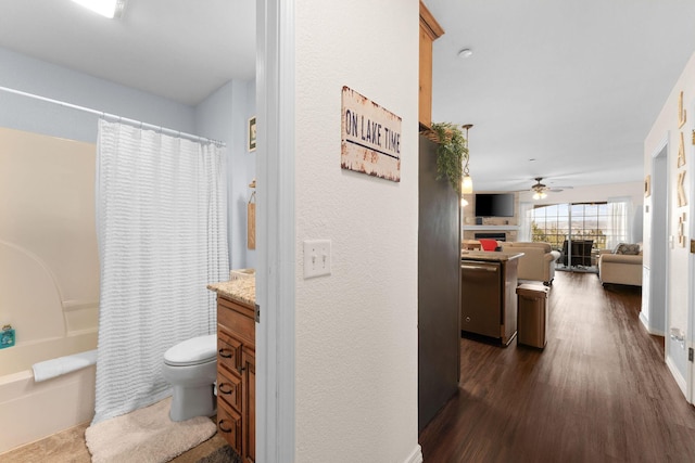 hallway with dark wood-style floors