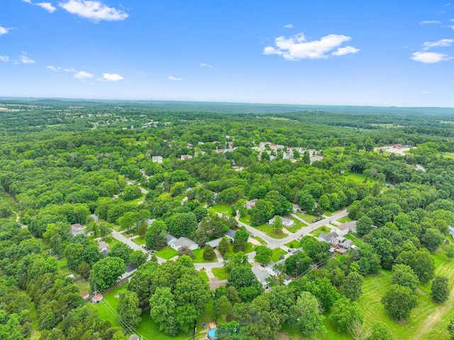 aerial view featuring a forest view