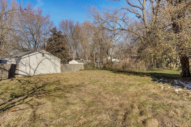 view of yard with fence