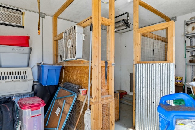 storage room featuring a wall mounted AC