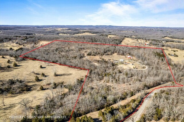 aerial view featuring a rural view