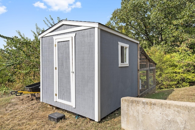 view of shed