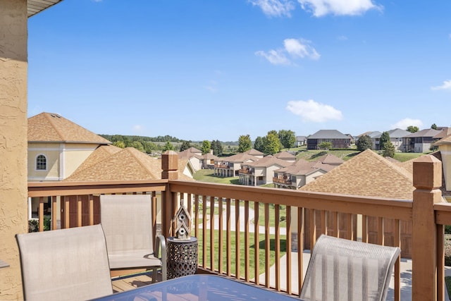 deck with a residential view