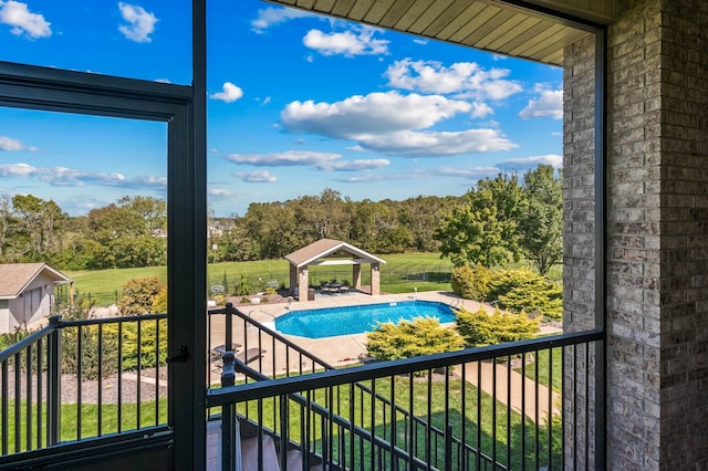 balcony featuring a patio area