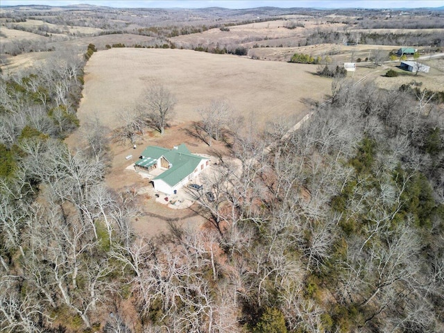 drone / aerial view with a rural view