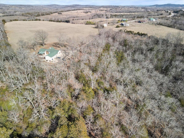 aerial view with a rural view